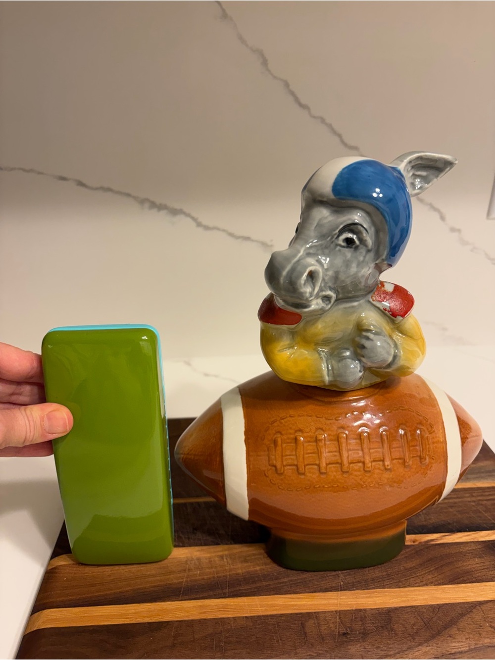 Jim Beam Regal China Hog Football Decanter (1972) – Vintage Bar Display